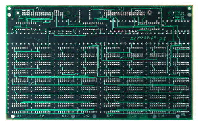плата запоминающего устройства НП2 компьютера Электроника МС 0585, вид снизу