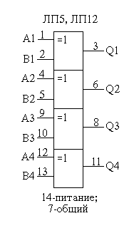 Условное обозначение и цоколевка микросхем ЛП5 и ЛП12