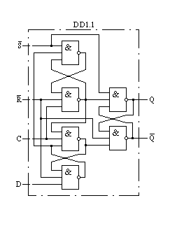 Структура D-триггера микросхемы ТМ2